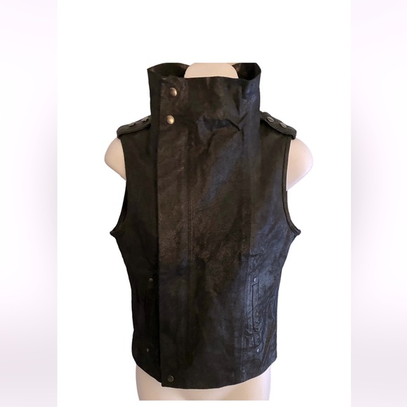 Wish Jackets & Blazers - Wish Australia Broken Leather Vest NWT